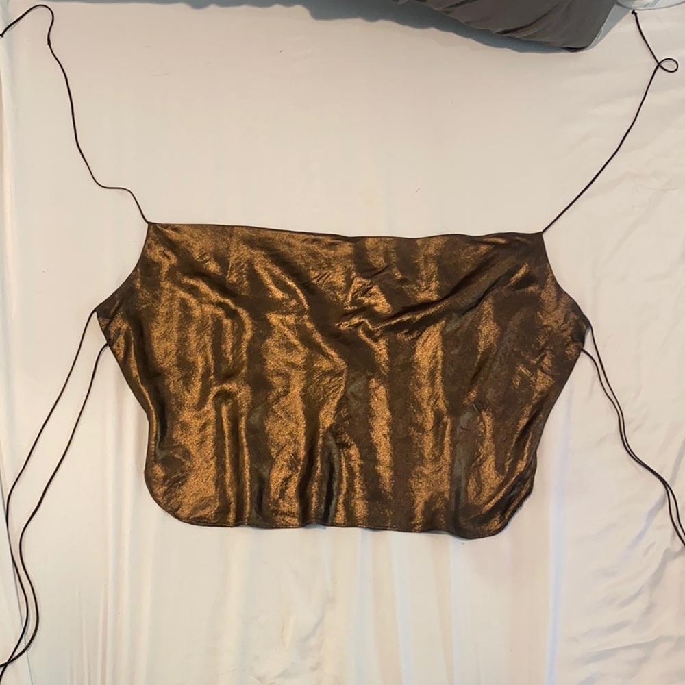 For Love and Lemons Bronze wrap top